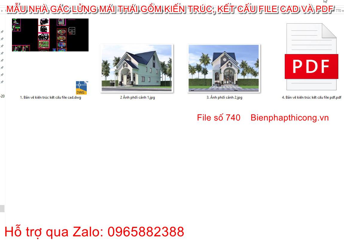 Bản vẽ thiết kế cad nhà gác lửng mái thái 7m x 17,3m 3 ngủ.