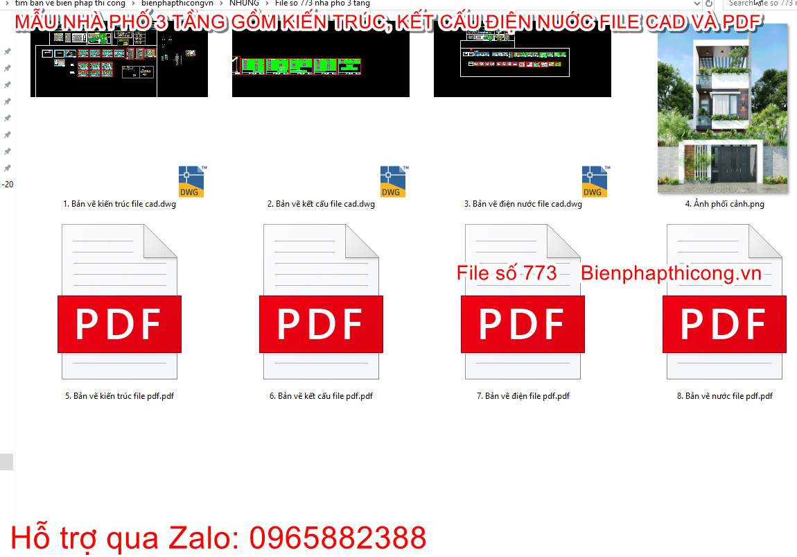 File cad thiết kế nhà phố 3 tầng 5m x 15m 3 ngủ cad.