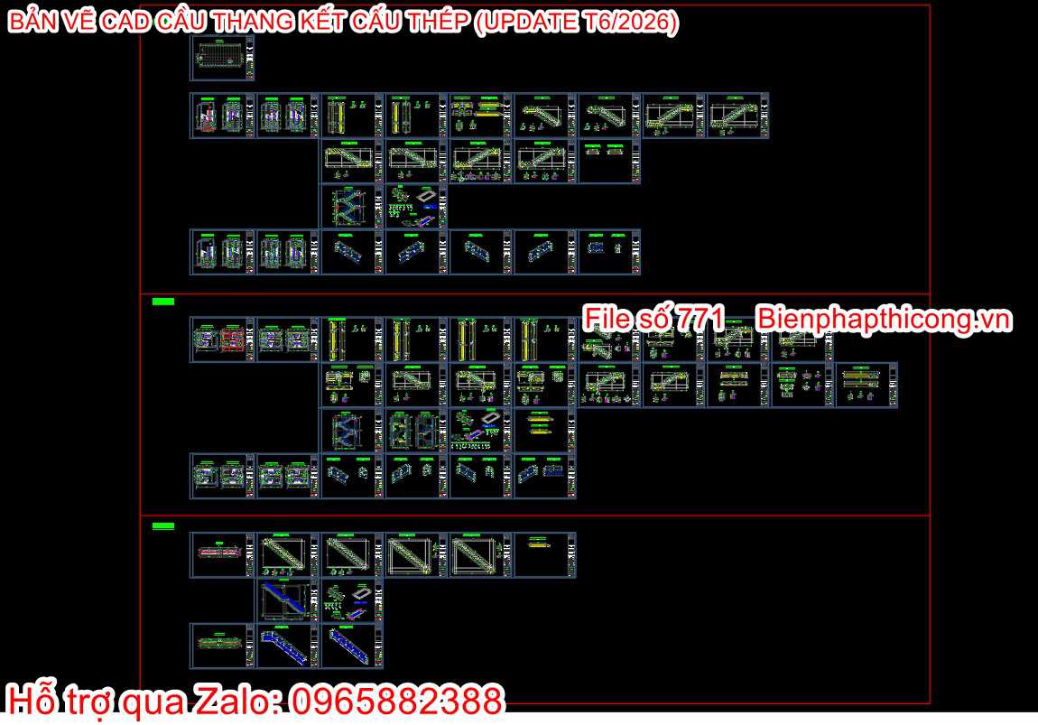 File cad thiết kế thang sắt thoát hiểm.