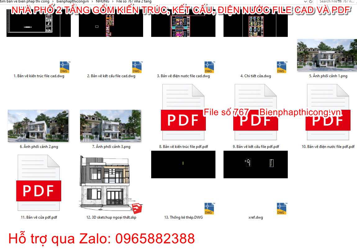 Tải bản vẽ nhà phố 2 tầng rộng 8m x 9m 3 ngủ cad.