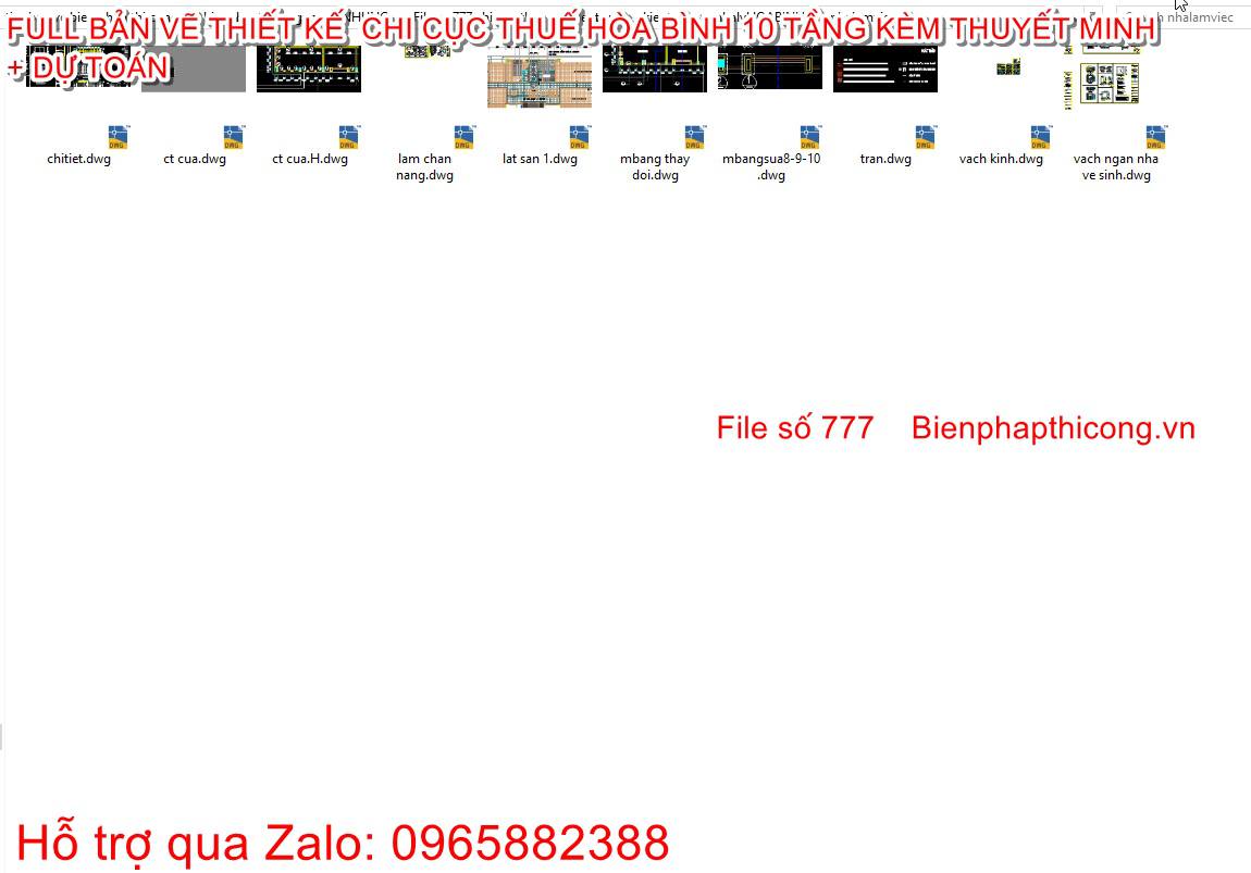 Bản vẽ kiến trúc nhà 10 tầng chi cục thuế cad.