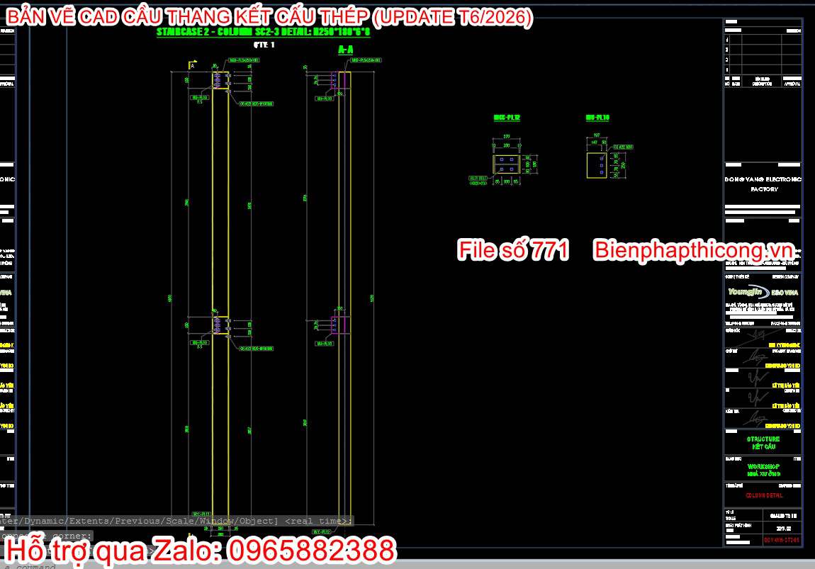 Mẫu bản vẽ cad kết cấu thép.