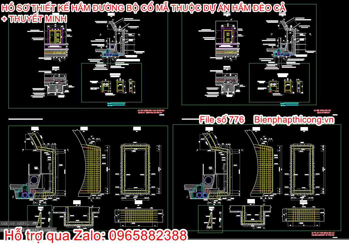 File autocad dự án hầm đường bộ đèo cả.