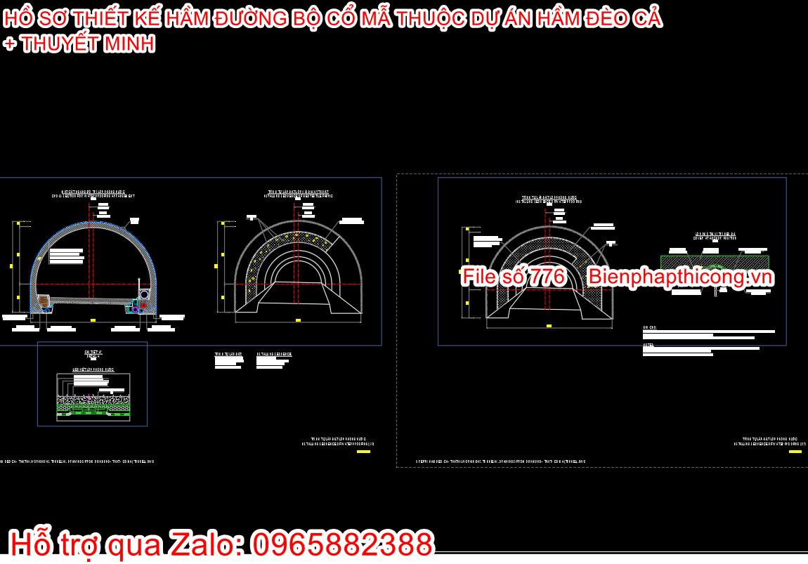 Bản vẽ cad thiết kế hầm.
