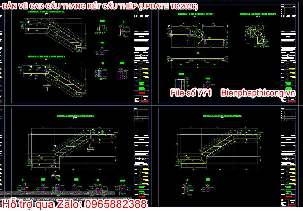 File thiết kế cầu thang khung thép.