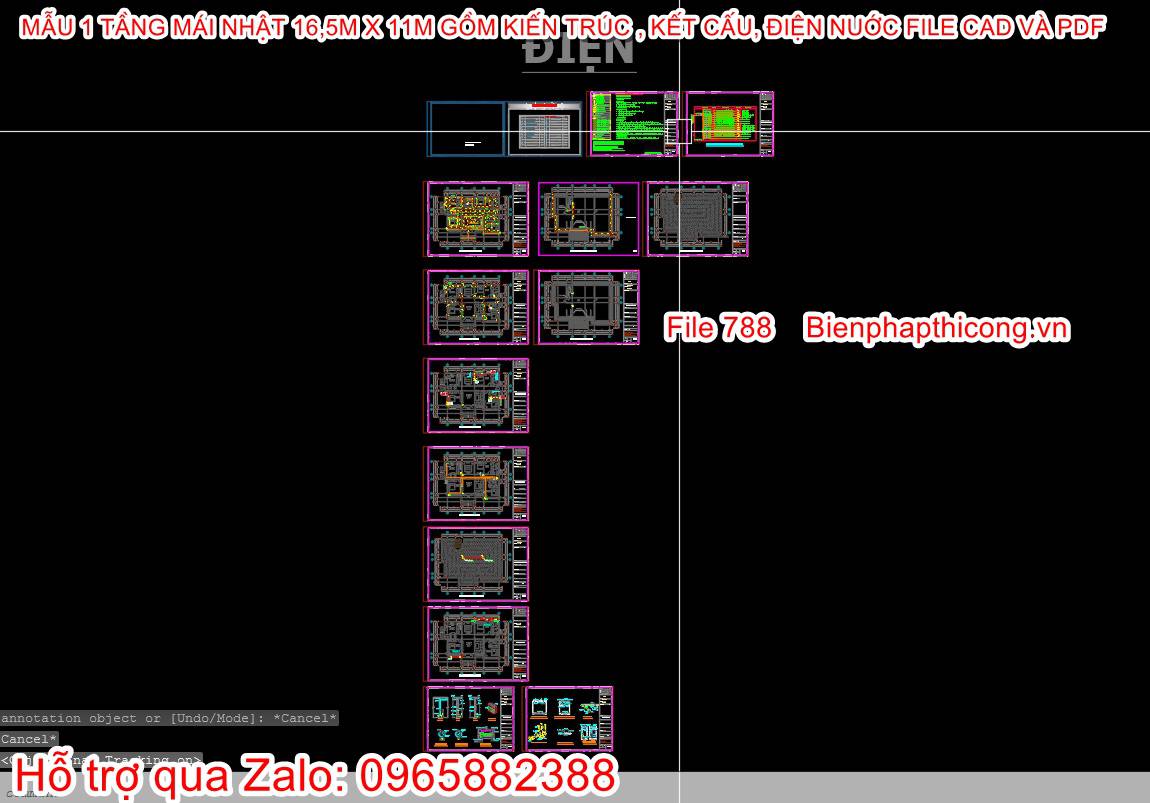 Tải file thiết kế nhà cấp 4 mái nhật 3 ngủ full.