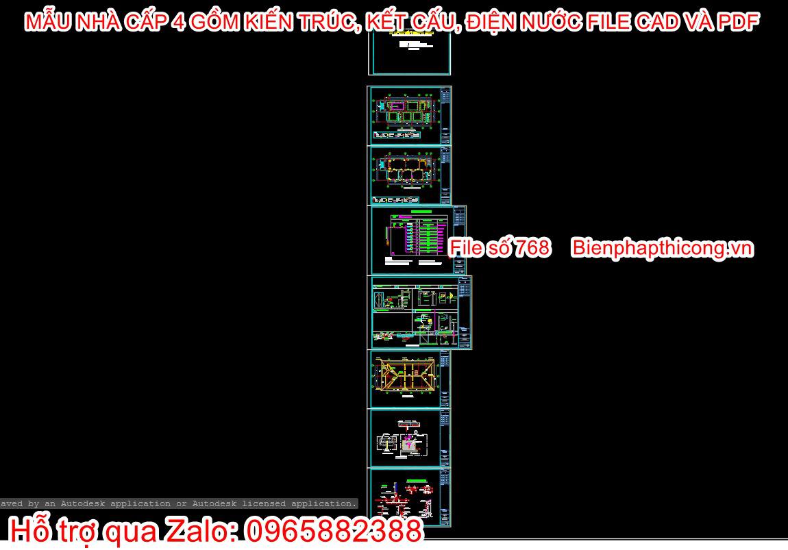 Bản vẽ điện nhà cấp 4 mái nhật.