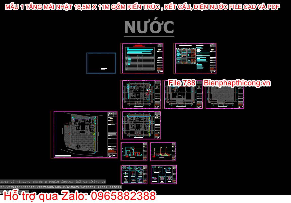 Bản vẽ phần nước nhà cấp 4 mái nhật 3 ngủ đẹp.