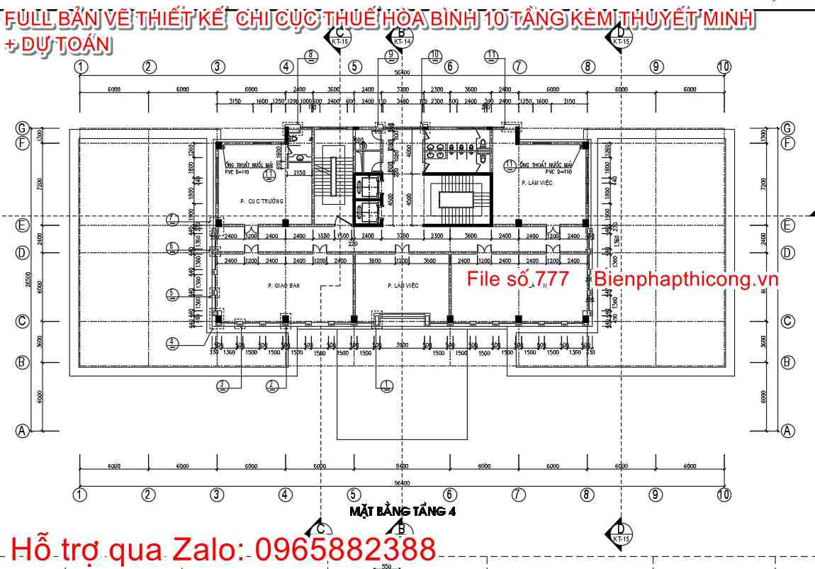 Mặt bằng tầng 4.