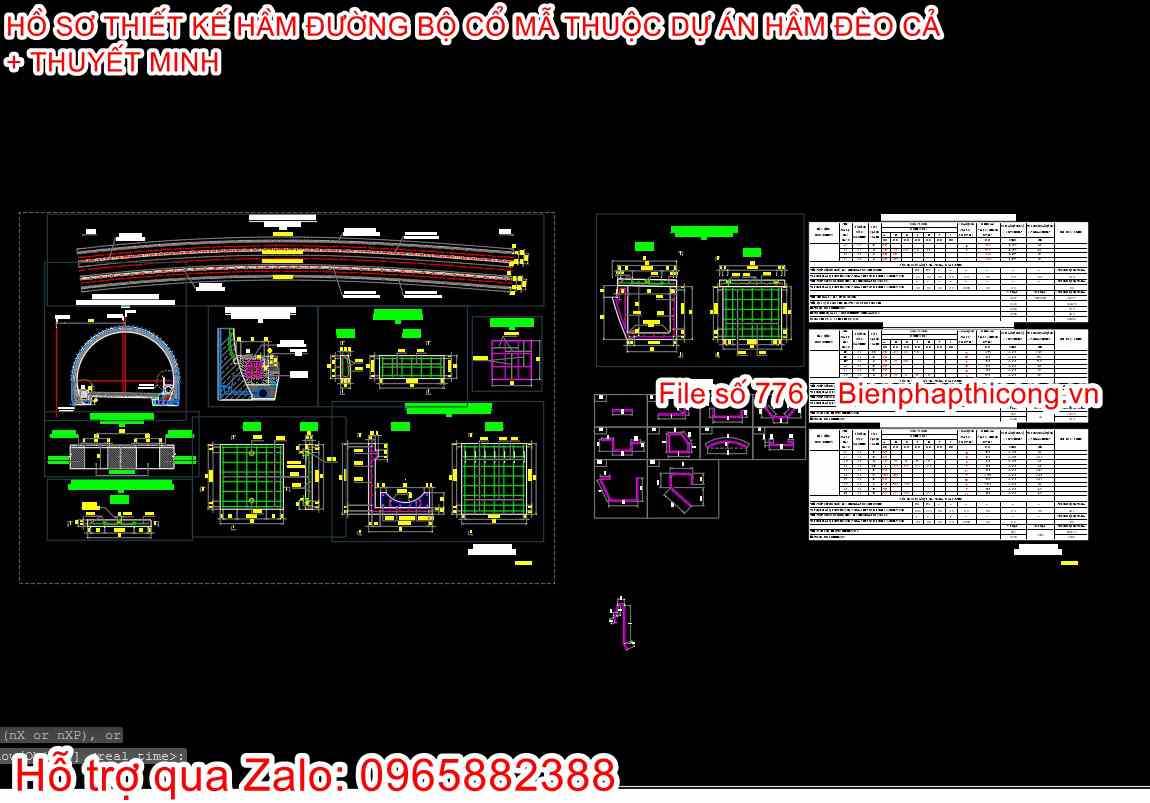 Mẫu thiết kế hầm đường bộ cad.