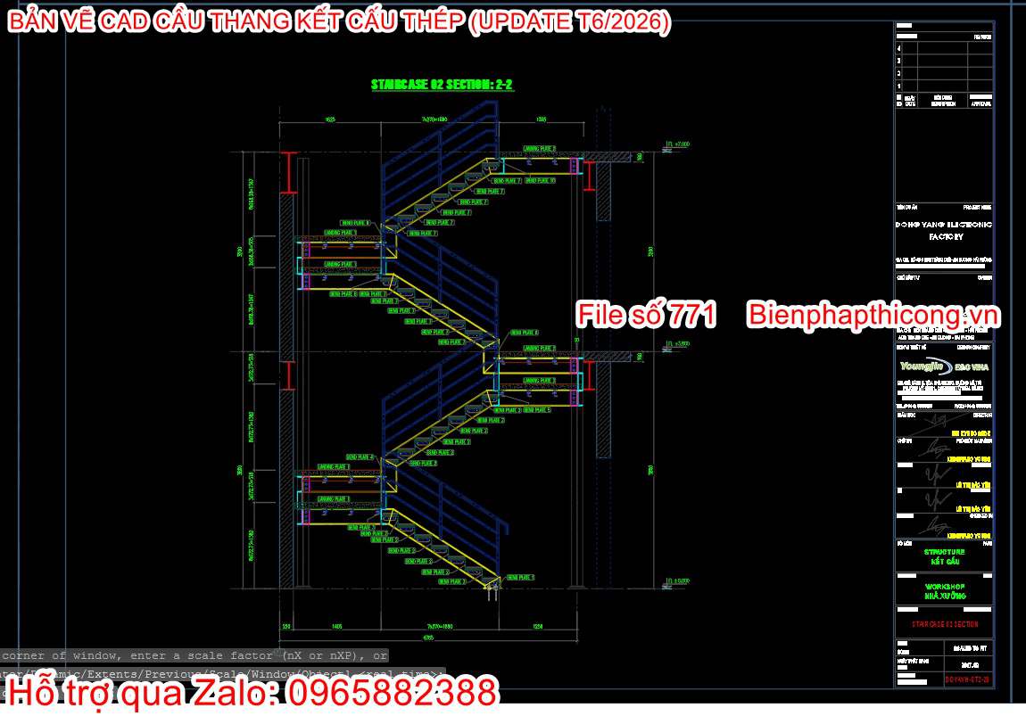 Mẫu bản vẽ cad khung kết cấu thép.