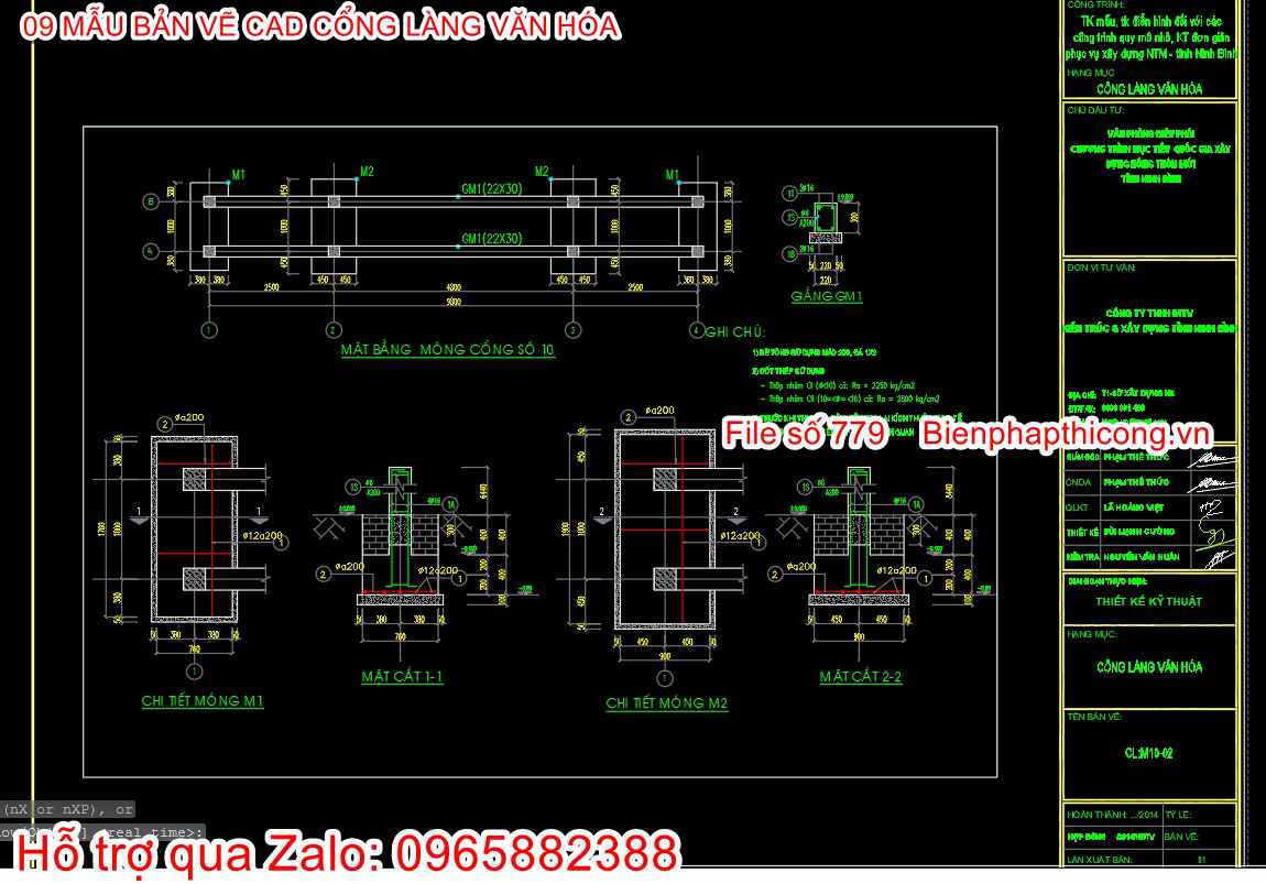 Cad mẫu cổng làng đẹp.