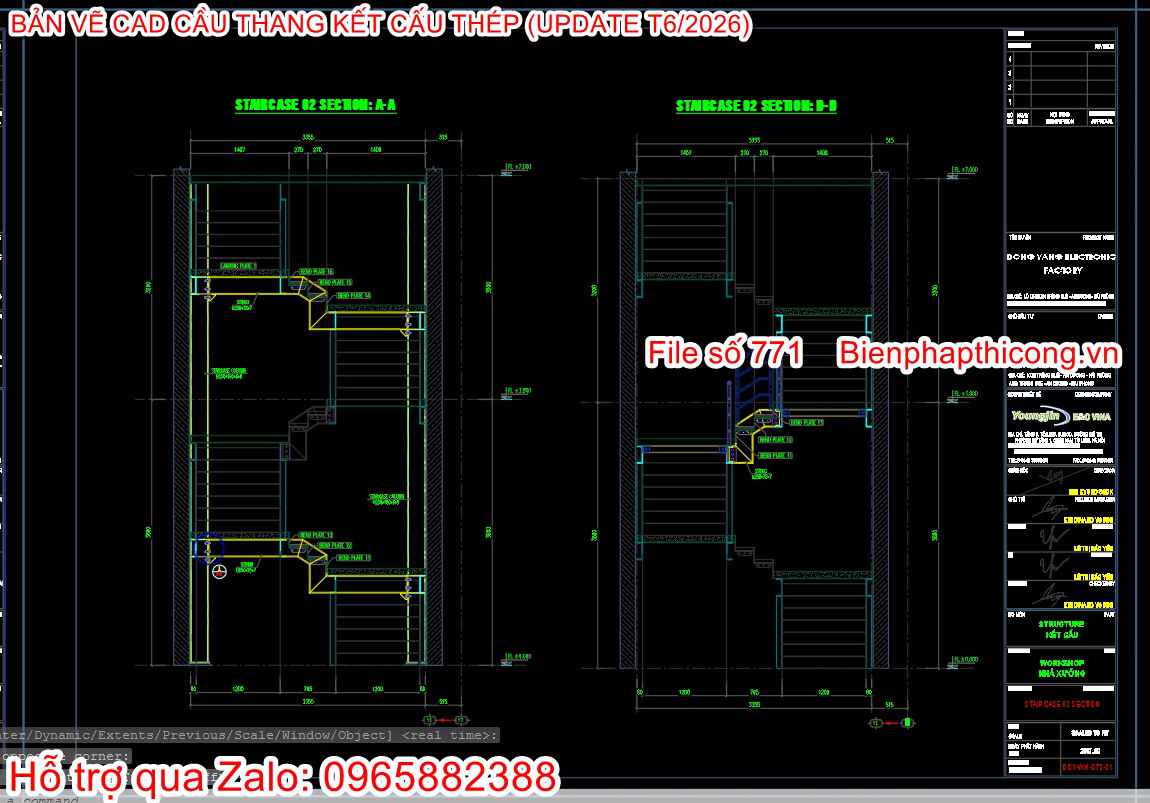 Download bản vẽ cad cầu thang sắt.
