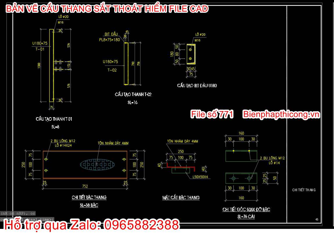 File thiết kế cầu thang sắt phòng cháy.