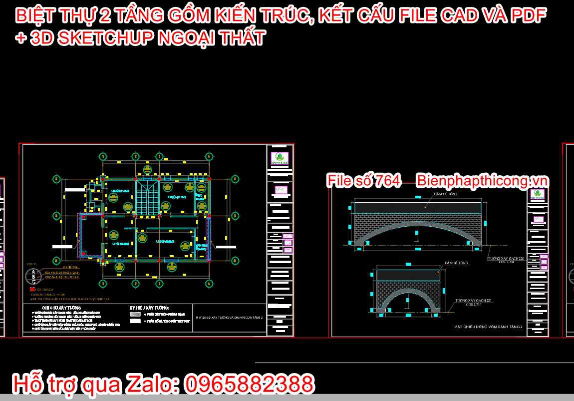 Hồ sơ thi công nhà mái nhật 2 tầng 8,5m x 11m.
