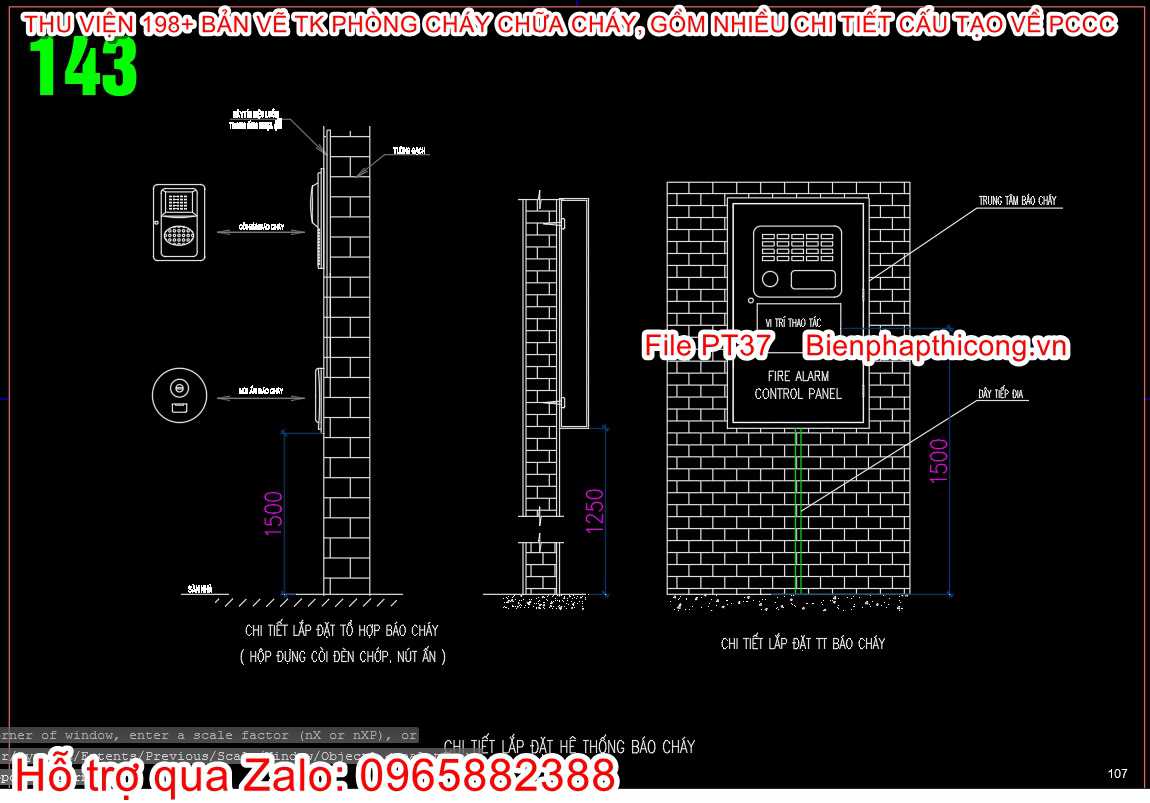 Chi tiết lắp đặt hệ thống báo cháy.