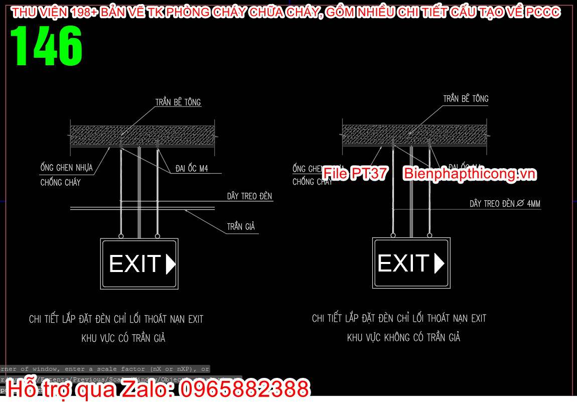 Chi tiết lắp đặt lối thoát nạn exit.