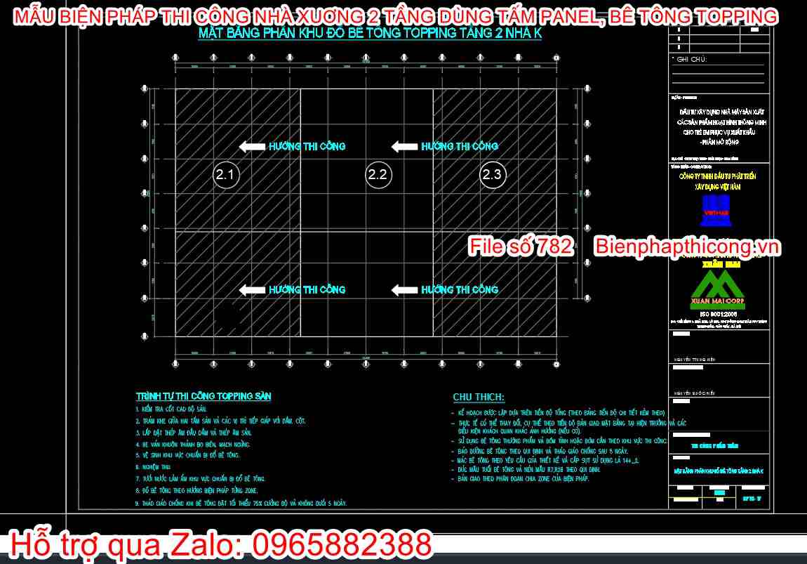 Bản vẽ cad bptc đổ bê tông topping sàn.