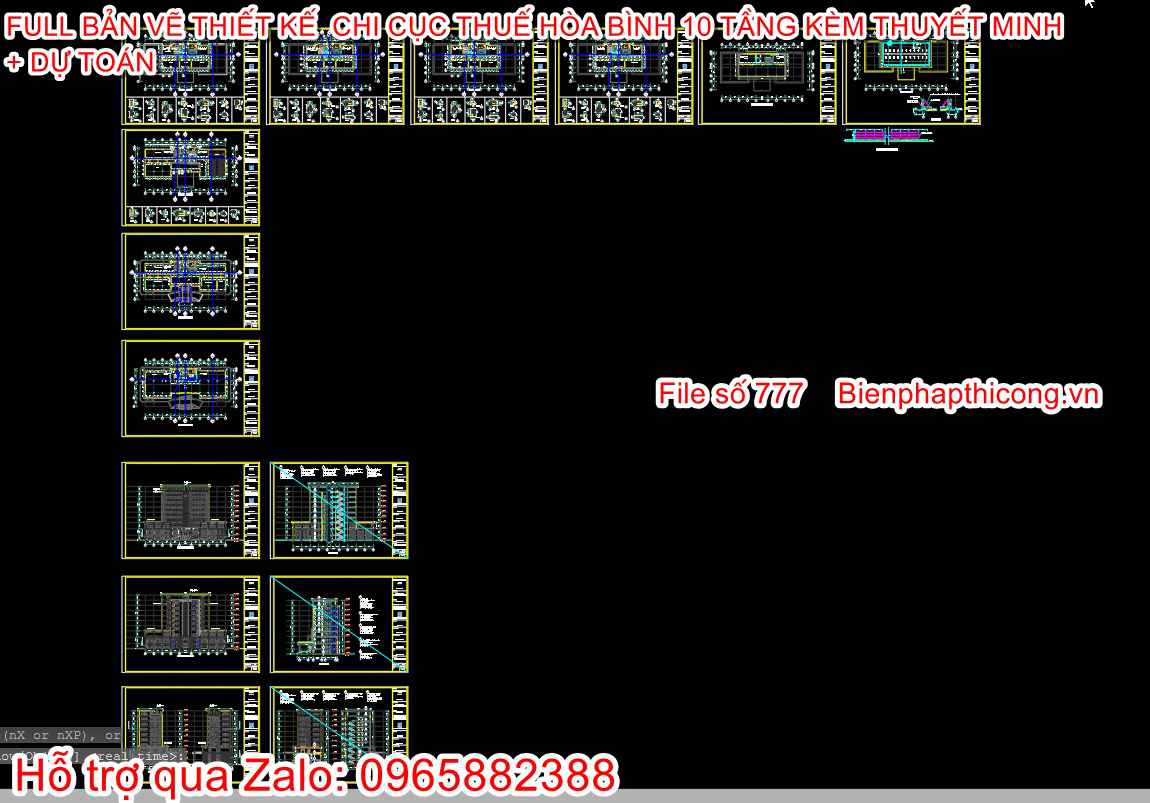 Bản vẽ thiết kế kiến trúc nhà cao tầng cad.