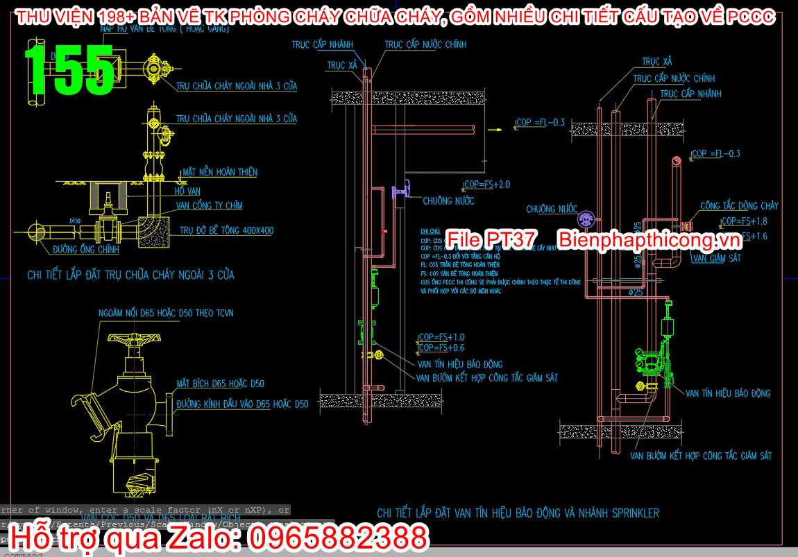 Chi tiết lắp đặt van pccc.
