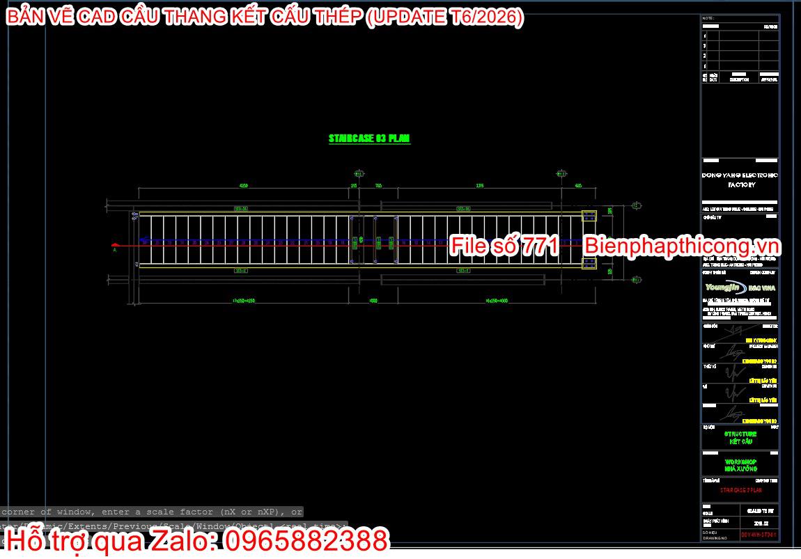 Tải bản vẽ cad cầu thang sắt.