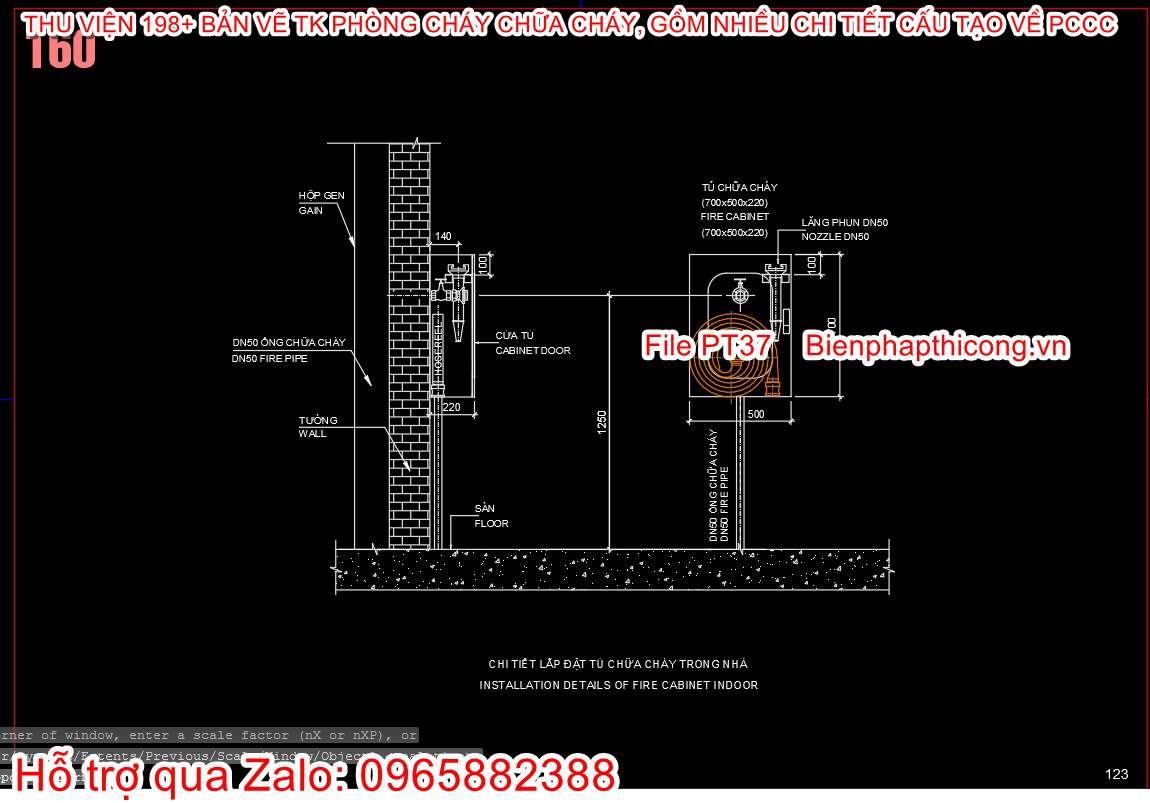 Lắp tủ pccc trong nhà.