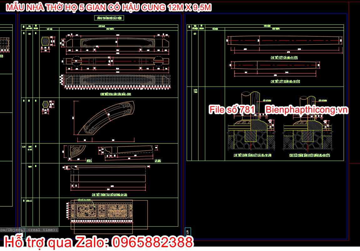 File dwg nhà thờ họ cad đẹp.