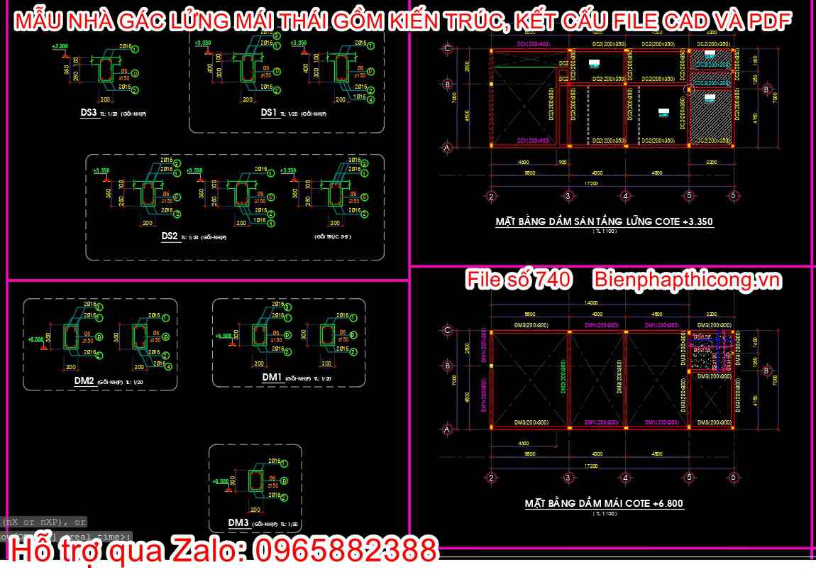 Mẫu nhà cấp 4 gác lửng 7m x 17,3m đẹp.