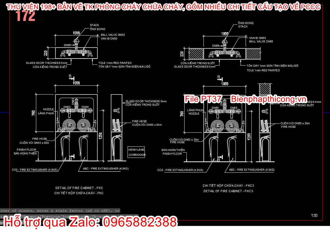 Bản vẽ chi tiết hộp chữa cháy.
