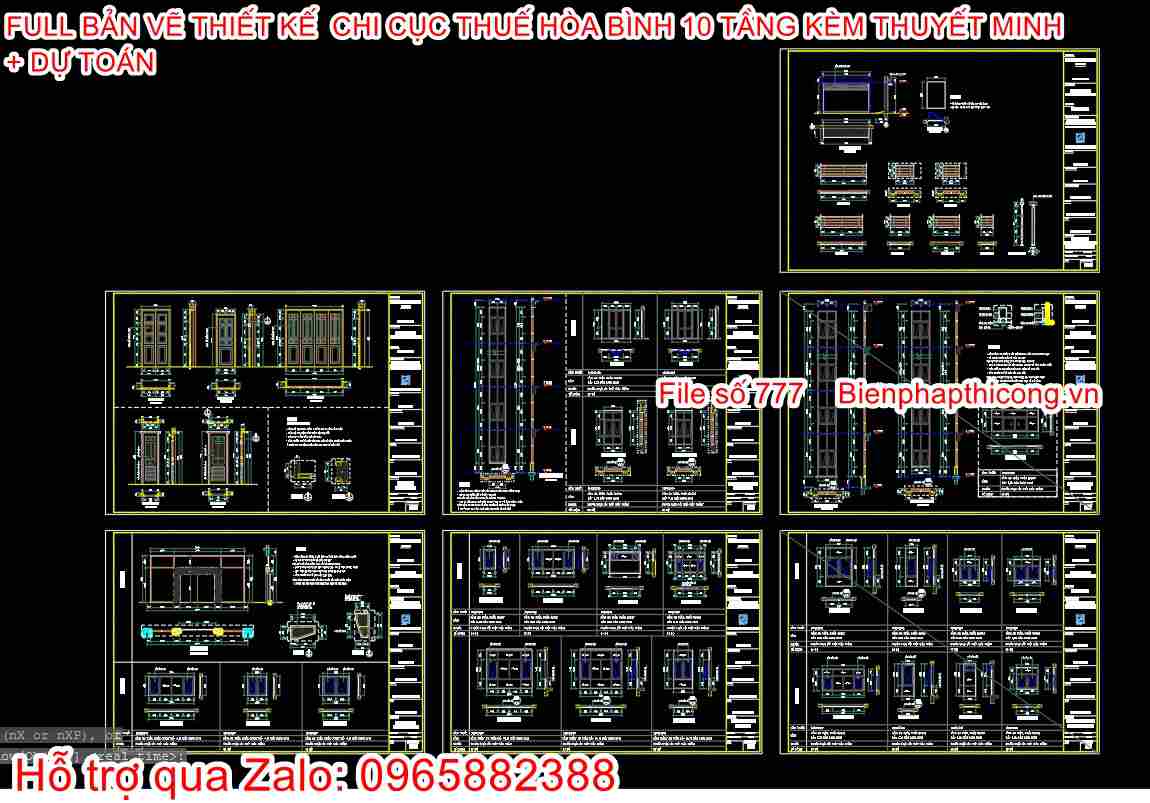 Hồ sơ thi công nhà cao tầng chi cục thuế.