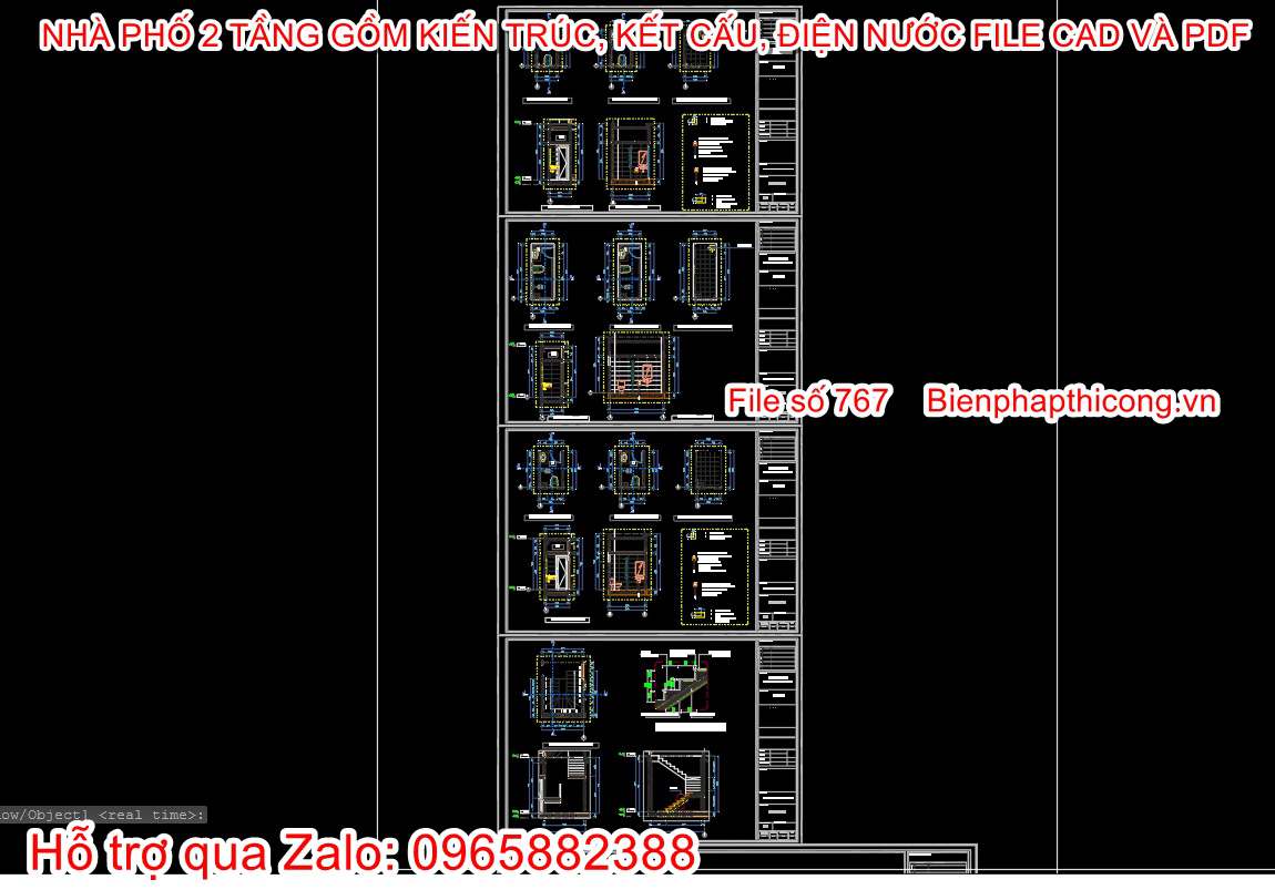 Bản vẽ thiết kế chi tiết nhà phố làm cấp phép xây dựng.