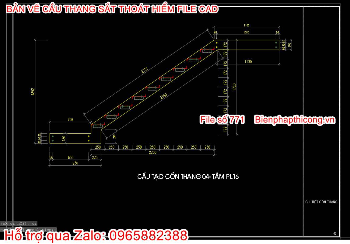 Mẫu cầu thang sắt pccc đẹp.
