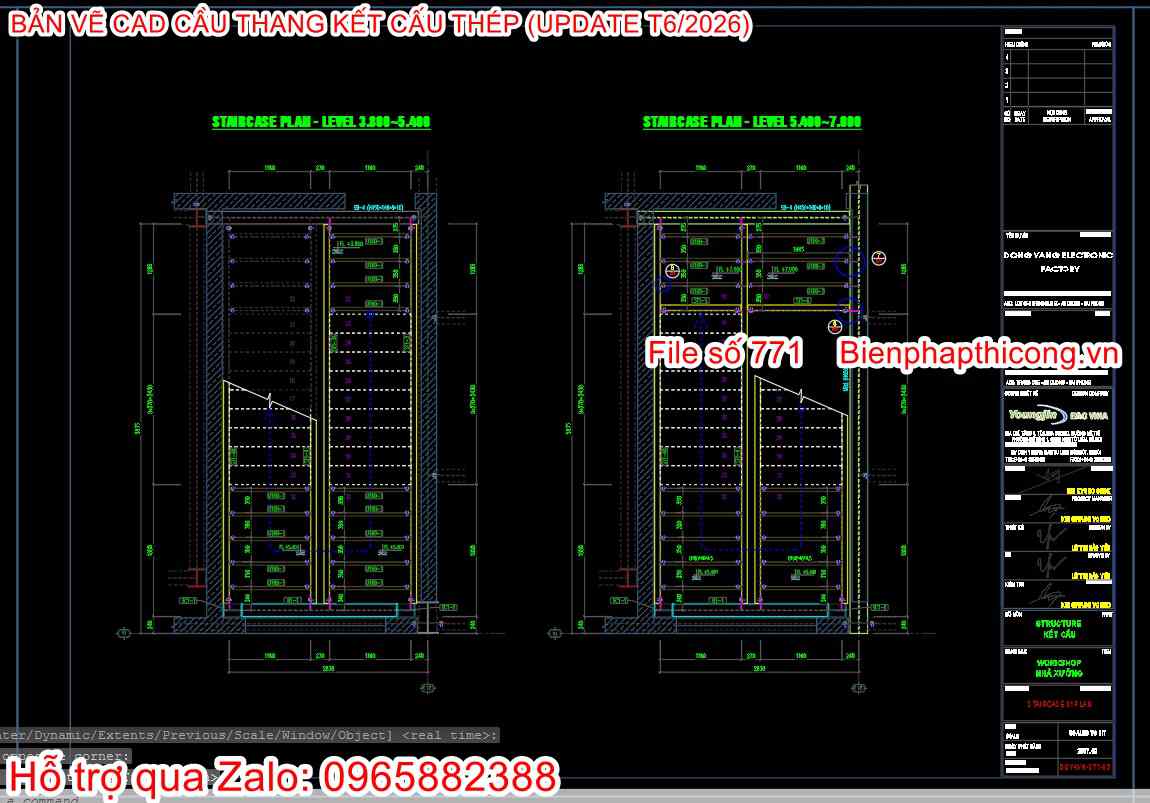 Tải bản vẽ cad thang sắt thoát hiểm.
