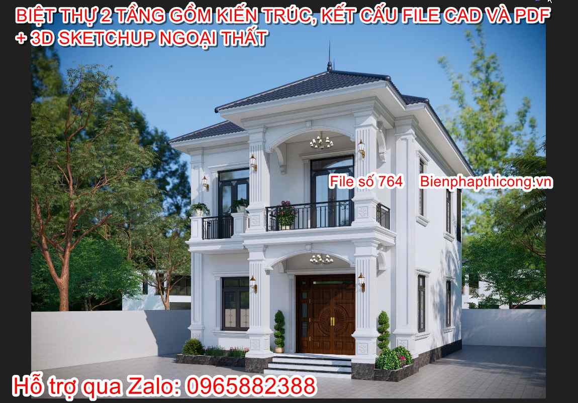 Hstk biệt thự 2 tầng mái nhật tân cổ 8,5m x 11m 5 ngủ.