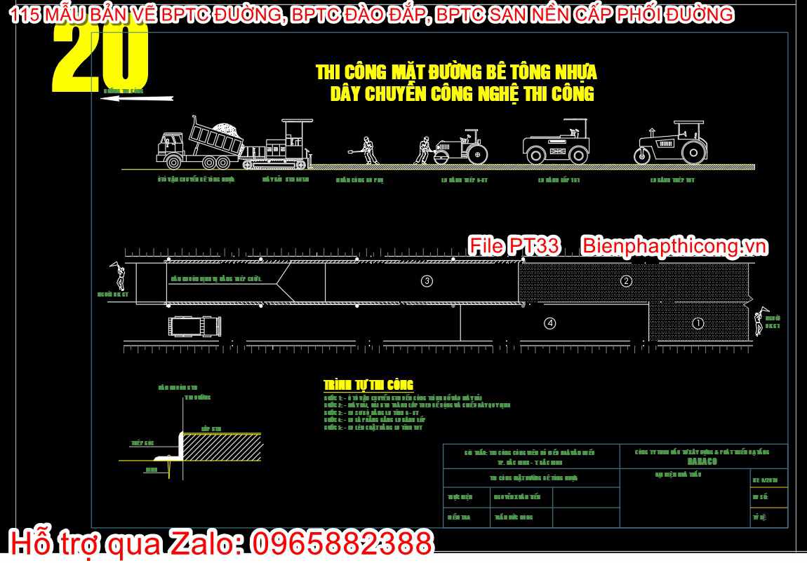 Bản vẽ bptc mặt đường bê tông nhựa cad.