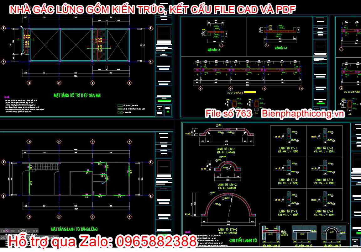 Mẫu bản vẽ nhà gác lửng 5m x 16m 3 ngủ đẹp.