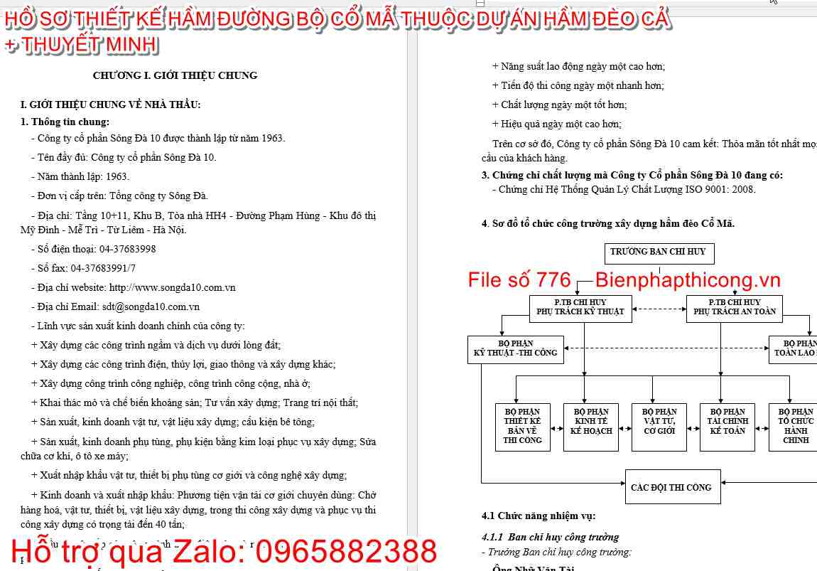 Thuyết minh bản vẽ hầm đường bộ.