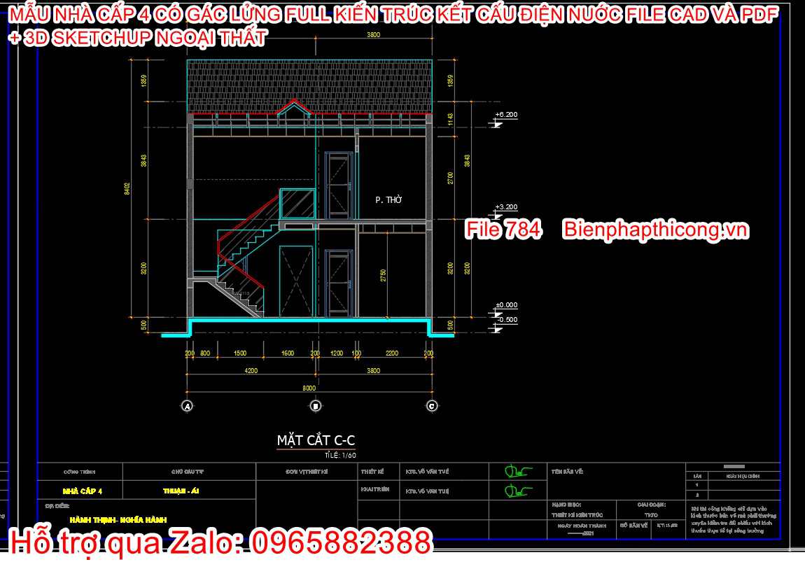 Full nhà cấp 4 3 ngủ kiến trúc kết cấu điện nước.