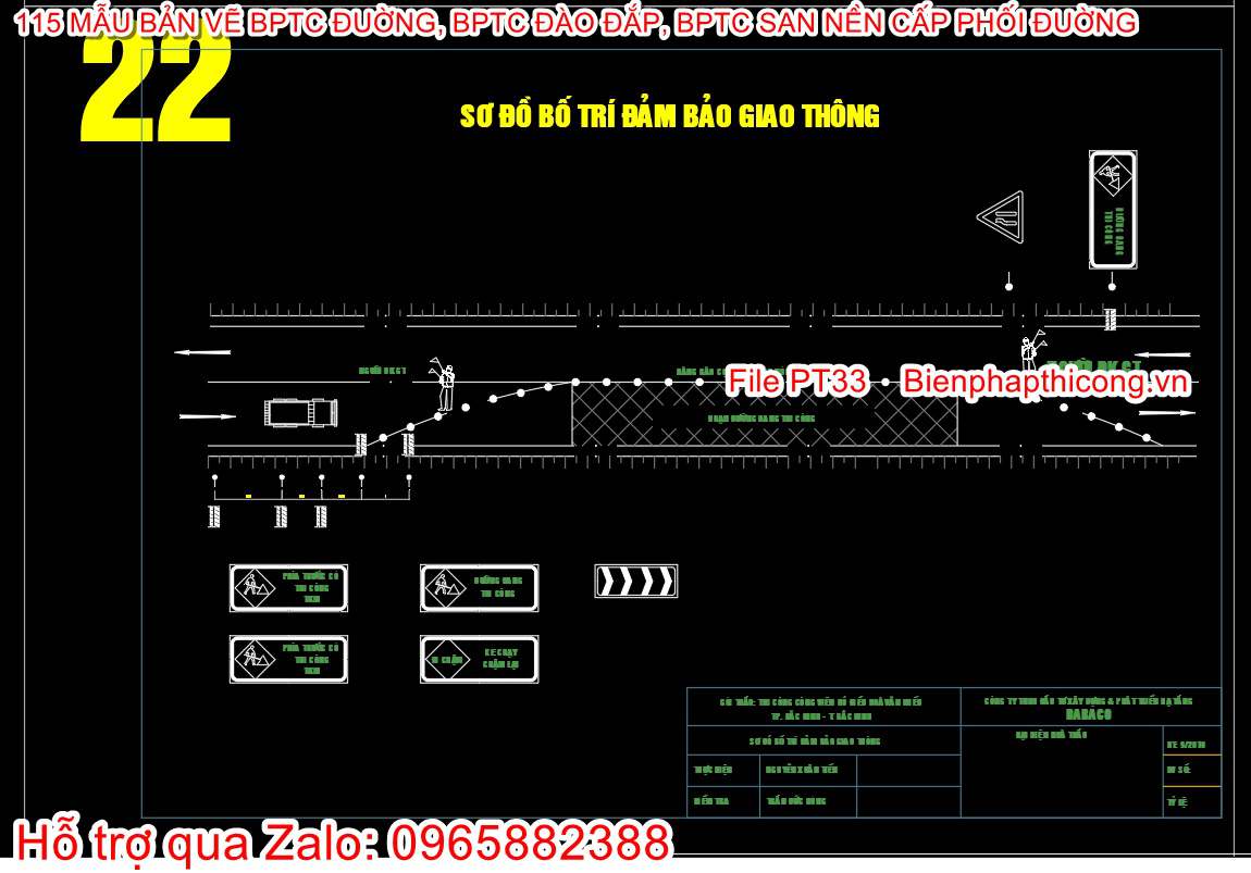Bản vẽ biện pháp thi công sơ đồ bố trí đảm bảo giao thông.