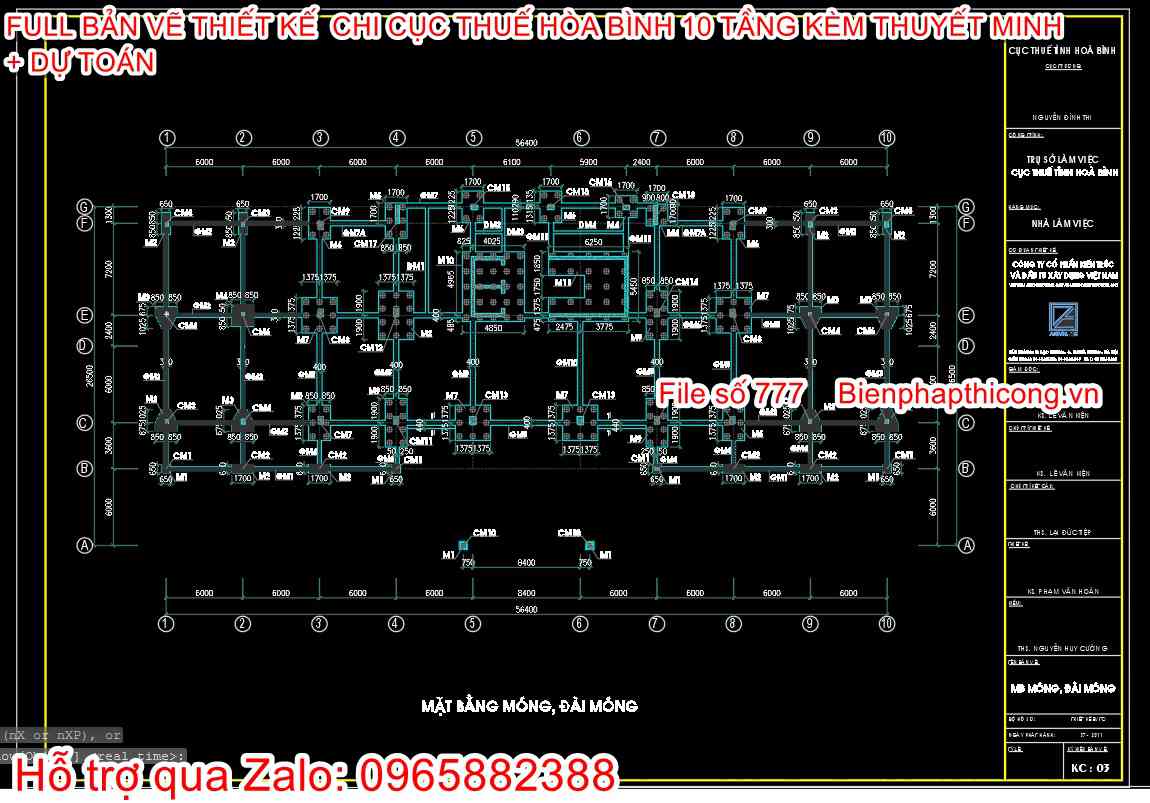 Bản vẽ thiết kế chi tiết móng đẹp.