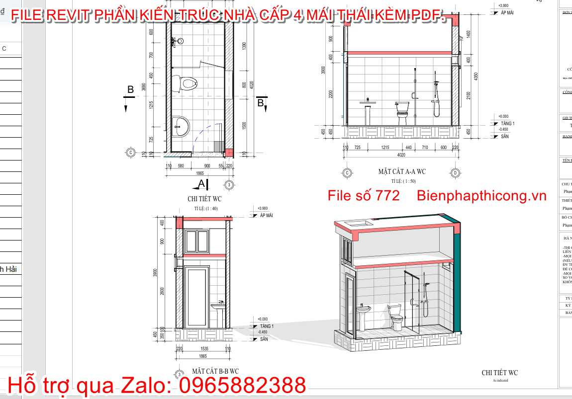Bản vẽ thiết kế nhà vệ sinh 3 ngủ đẹp.