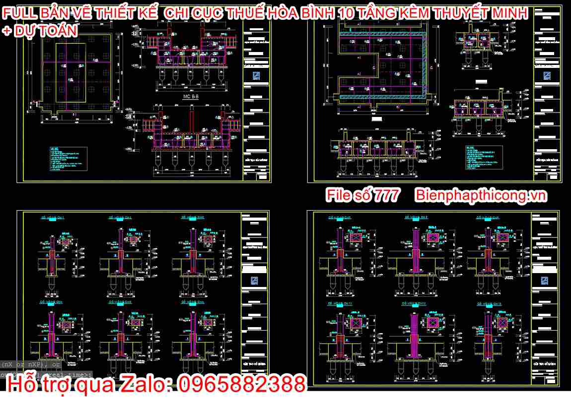File dwg chi tiết móng cốc nhà cao tầng.