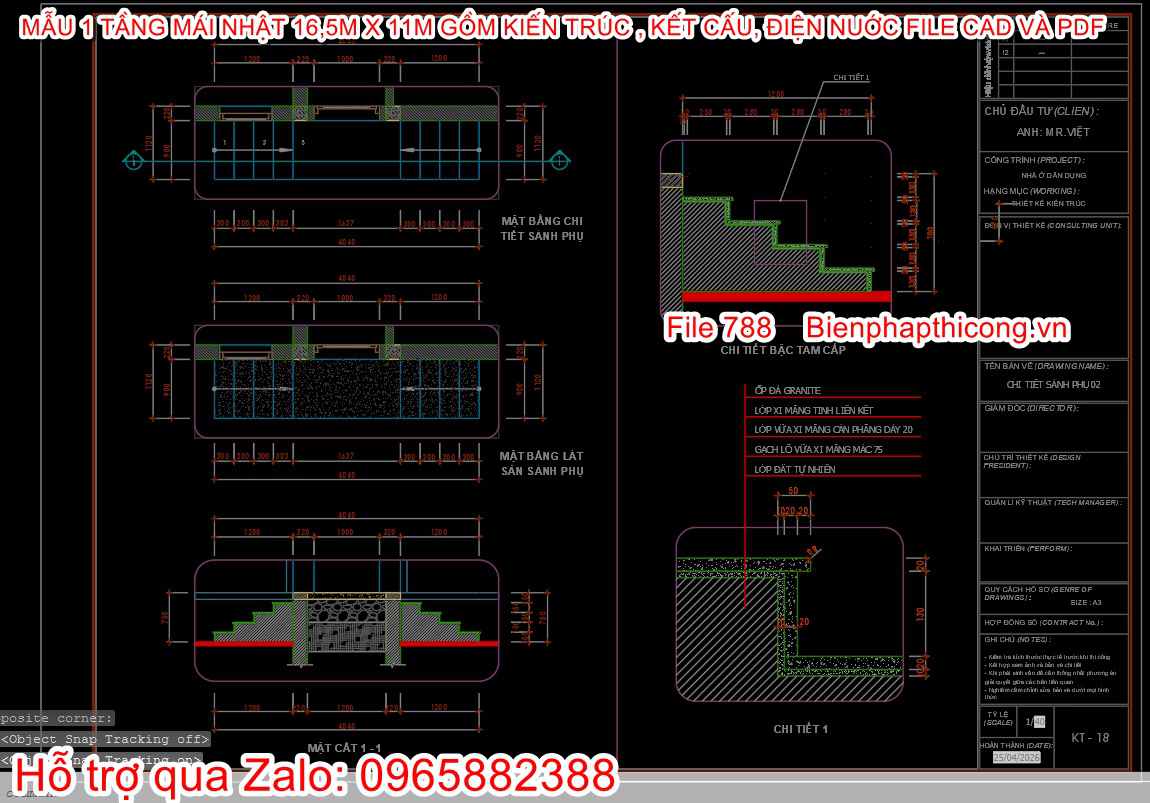 Bản vẽ cad chi tiết bậc.
