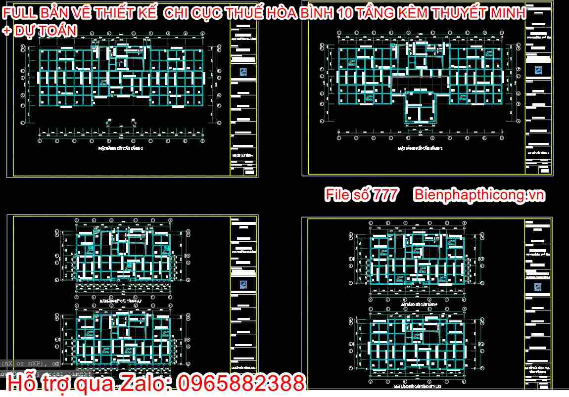Bản vẽ thiết kế dầm sàn nhà cao tầng đẹp.