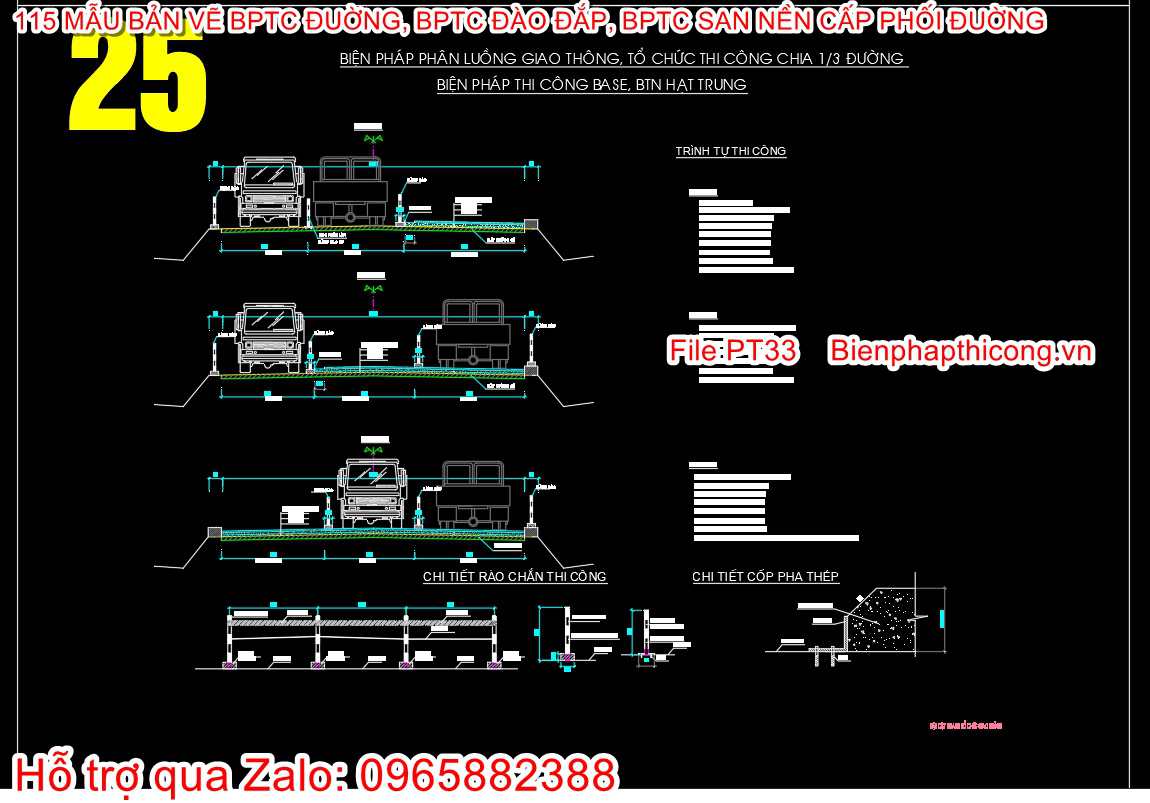 Bản vẽ bptc phân luồng giao thông cad.