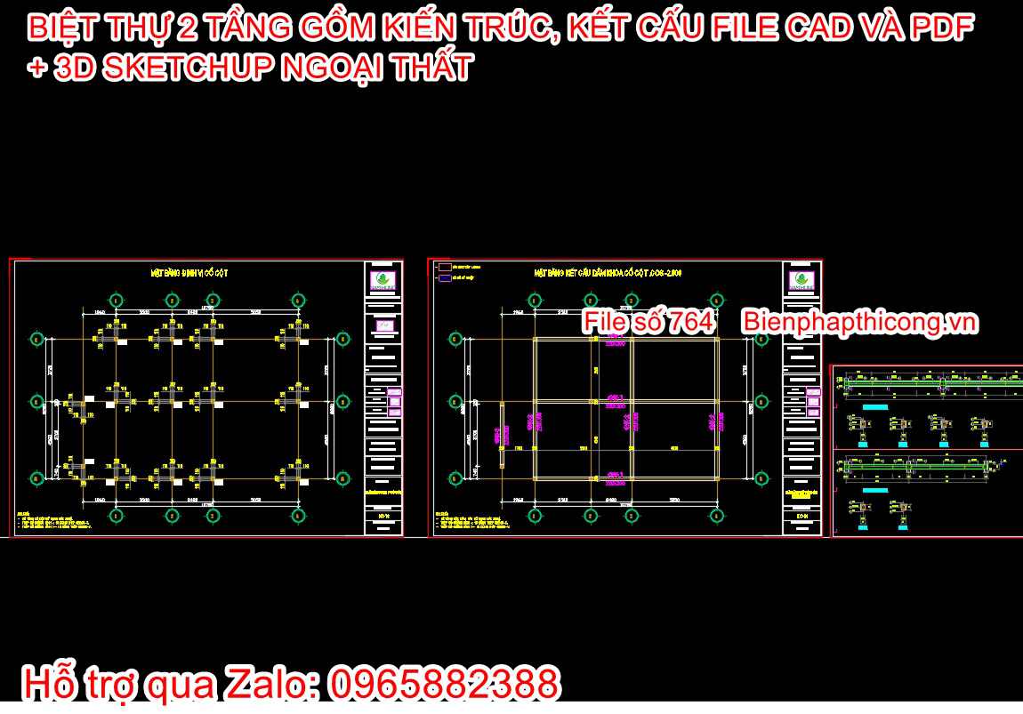 Tải bản vẽ nhà mái nhật 2 tầng kiến trúc kết cấu.