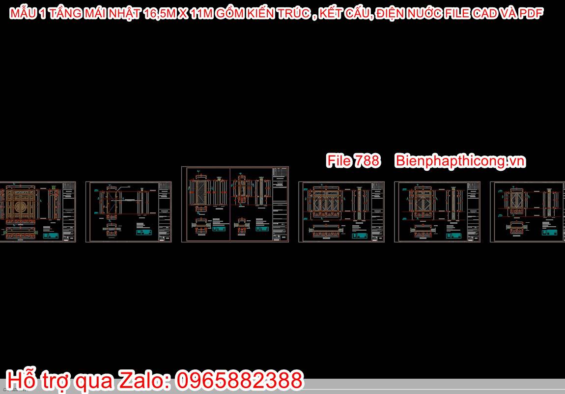Bản vẽ chi tiết cửa nhà cấp 4 mái nhật 3 ngủ 160m2.