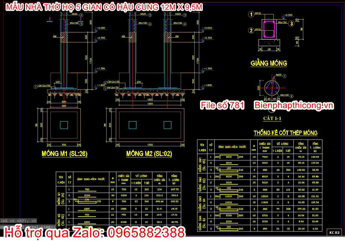 Bản vẽ thiết kế chi tiết móng đẹp.