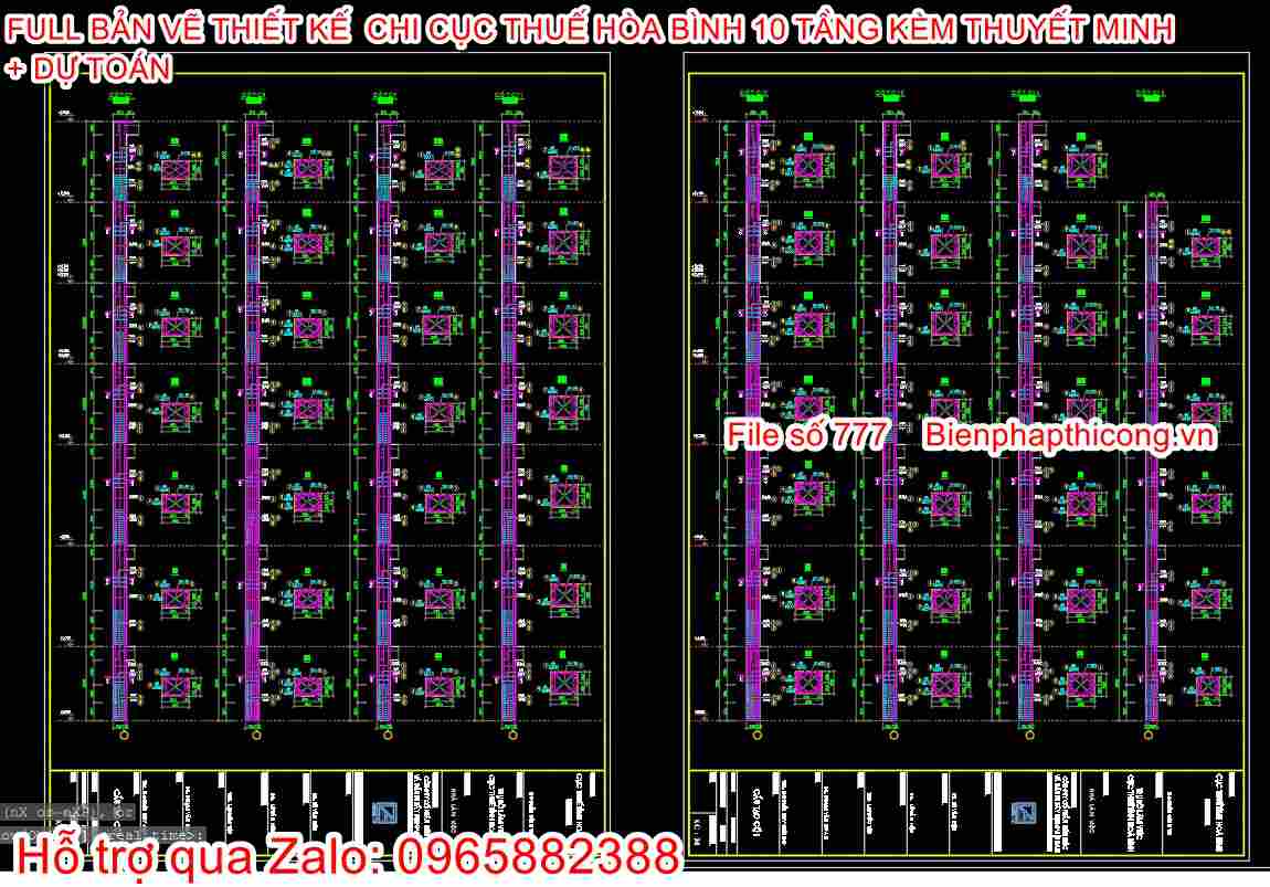 Mẫu thiết kế cột nhà cao tầng cad.