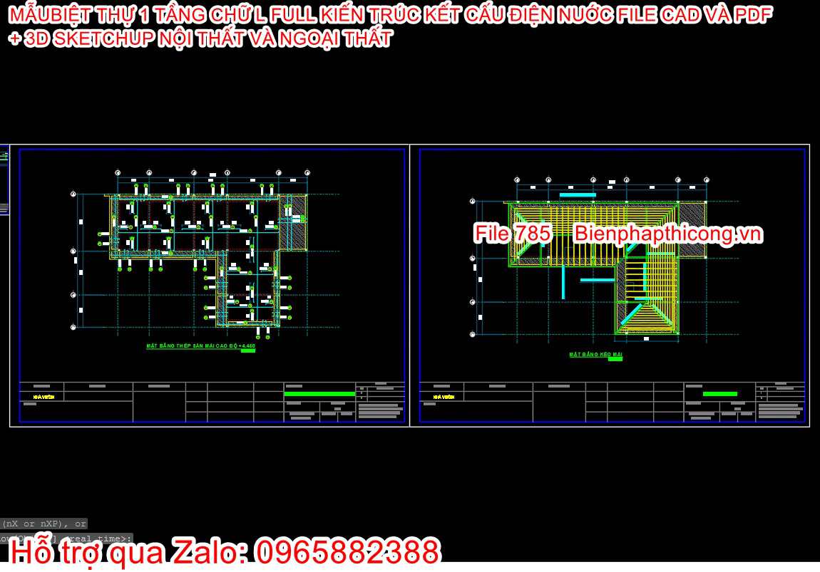 File thiết kế kết cấu nhà 1 tầng 3 ngủ 14m x 20m.